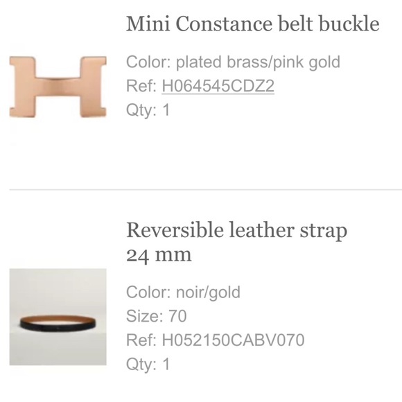 Hermes mini constance reversible belt - Picture 6 of 6